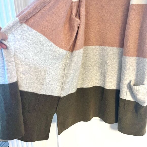 Madewell Kent Colorblock Cardigan in cozy Alpaca Yarn, Gray Pink Green NWOT - Picture 5 of 9